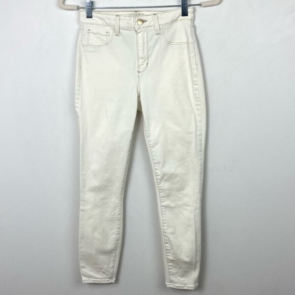 Revolve L'Agence Margot High Rise Skinny Jeans 25 Macademia White USA Made Pants - Picture 11 of 11